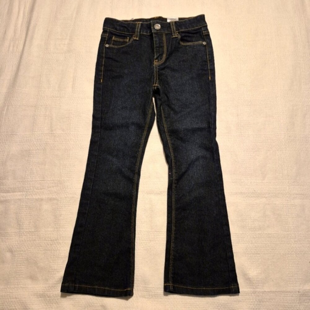 Route 66 girls size 6 dark wash blue jeans, adjustable waist EUC